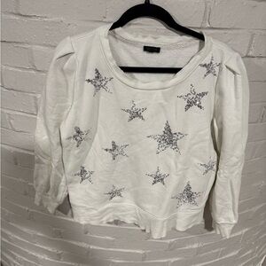Talbots Cream Sequin Star Sweater